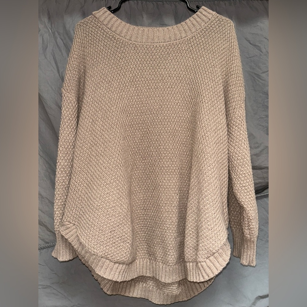 SHEIN Cream Crew Neck Sweater with Textured Knit